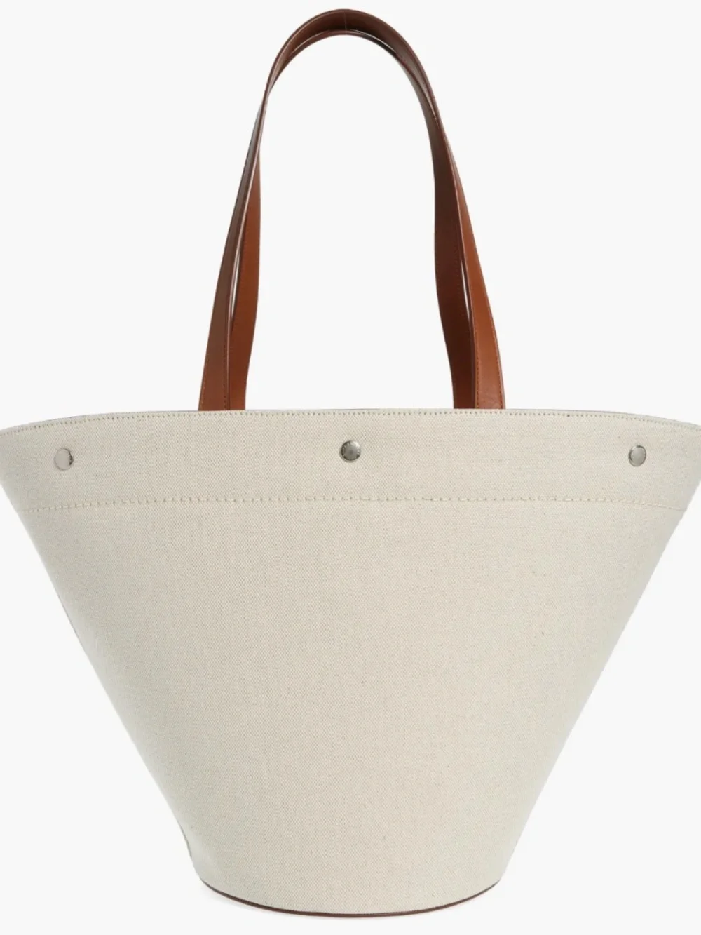 Saint Laurent YSL Rive Gauche Canvas Logo Leather Tote Shoulder Bag - Picture 7 of 15